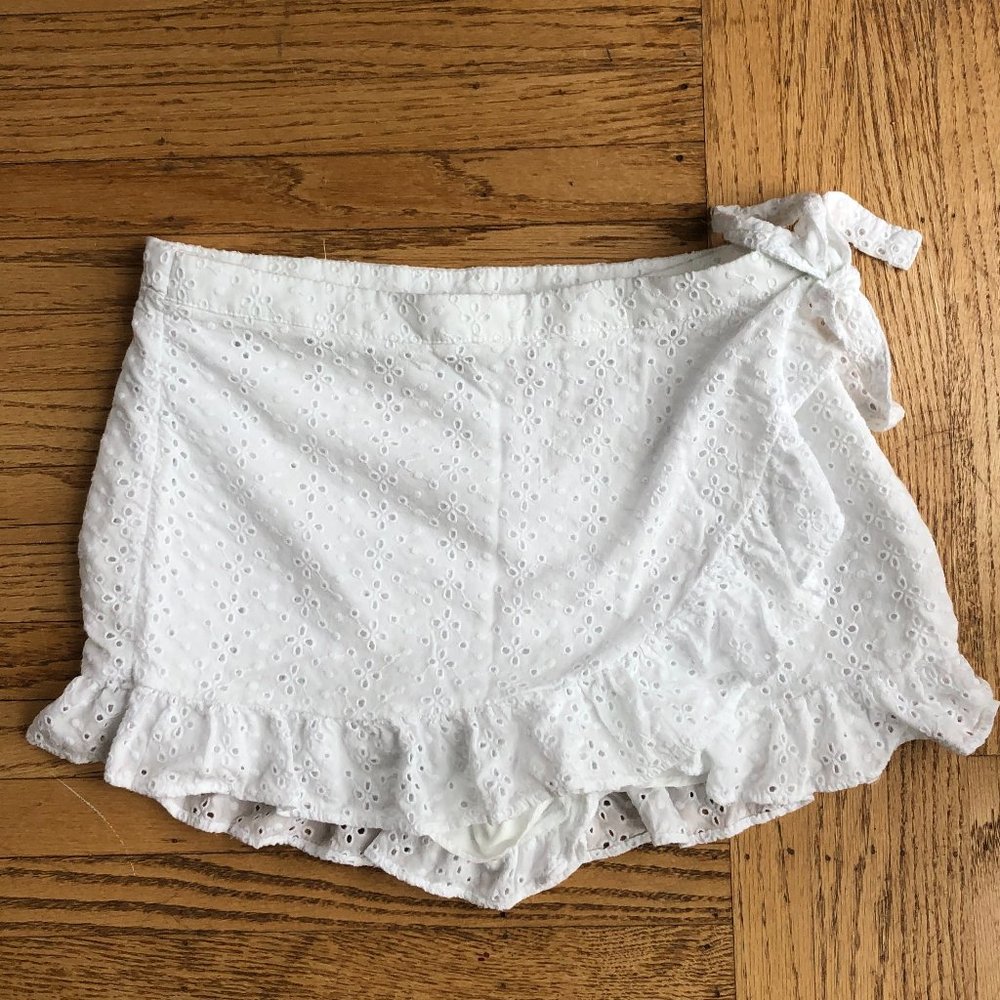 White Floral Skort